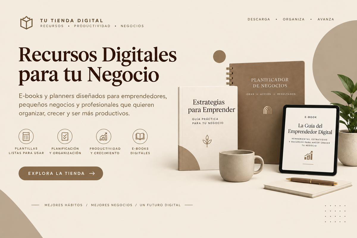 Banner con título Recursos Digitales para tu Negocio