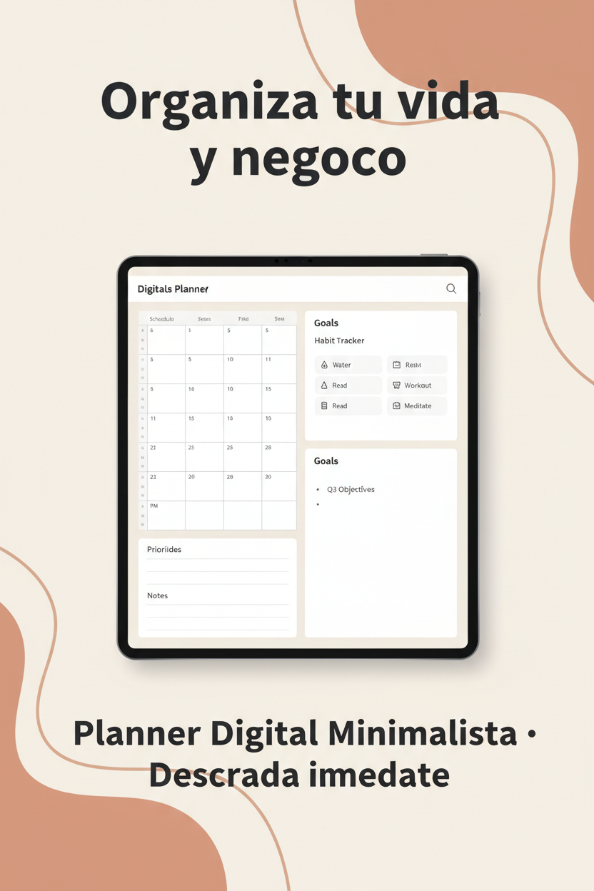 Pin Pinterest – Digital Planner Minimalista, tonos beige